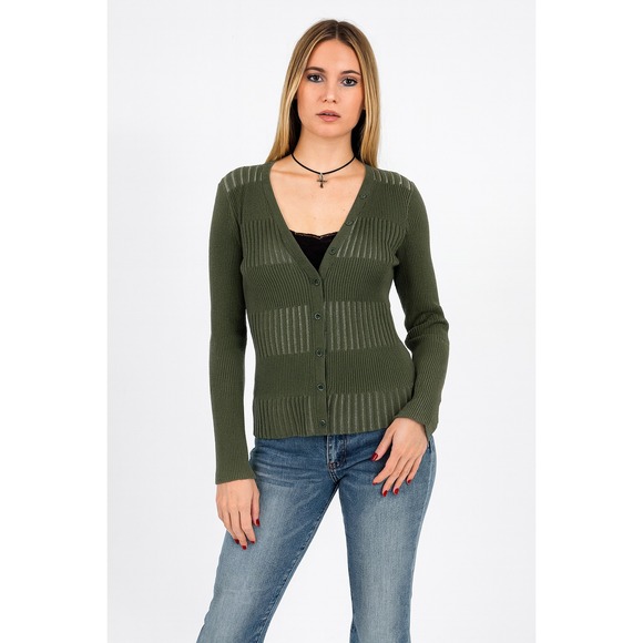 L'agence Cheyenne Ribbed Cardigan Olive Size L Stretch - Picture 1 of 11